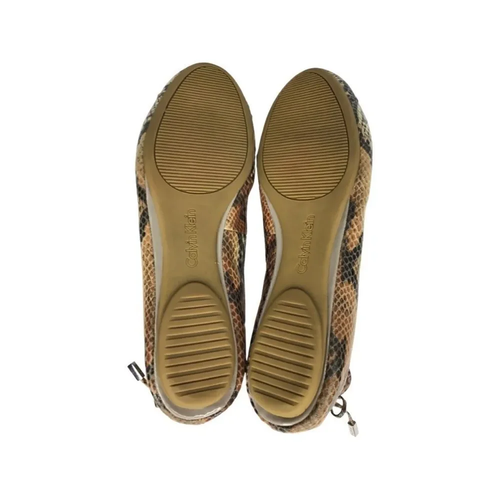 Calvin Klein Priya Faux Snakeskin Leather Flats Size 9.5